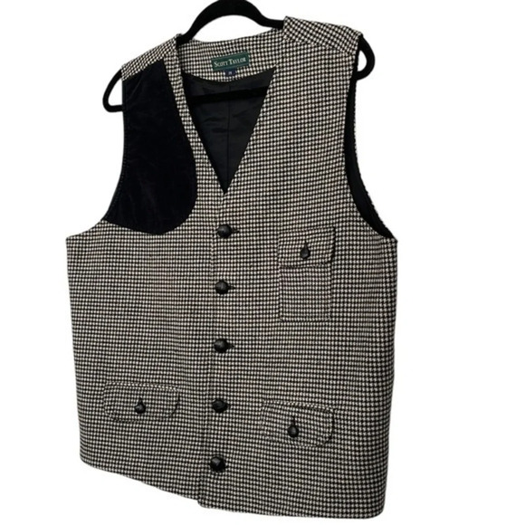Vintage Scott Taylor 100% Wool Houndstooth Vest Size‎ 14 - Picture 3 of 12